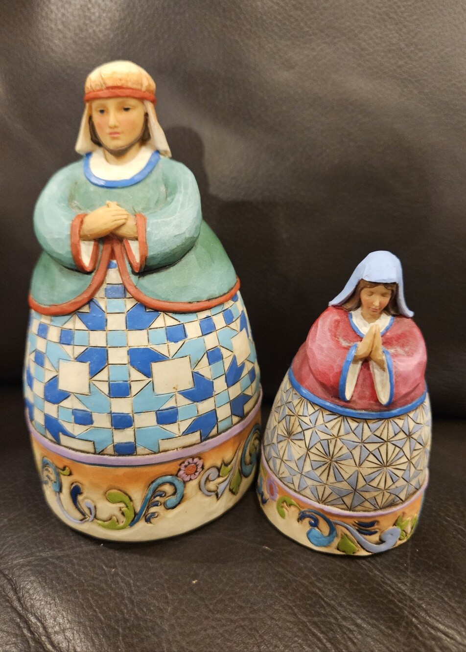 Jim Shore Ceramic Figurine Set Of 2 Mary And Joseph (no Baby Jesus)